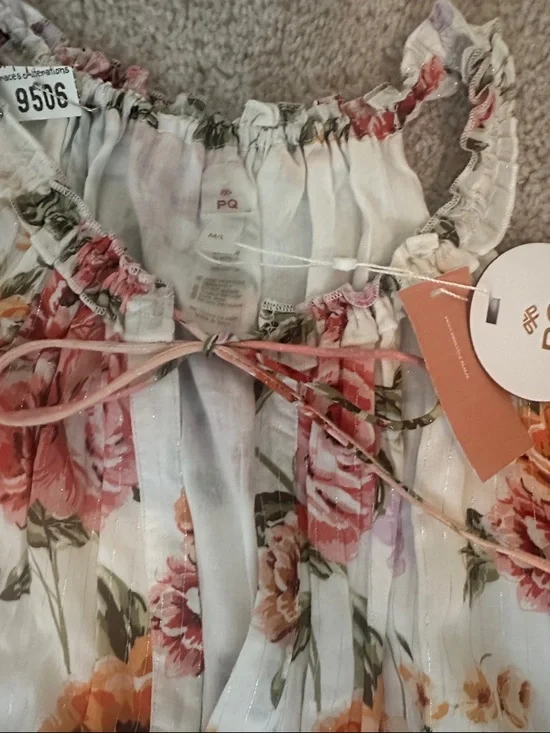 NWT PQ Swim Anthropologie Floral Tiered Maxi Dress Pink - Picture 11 of 15